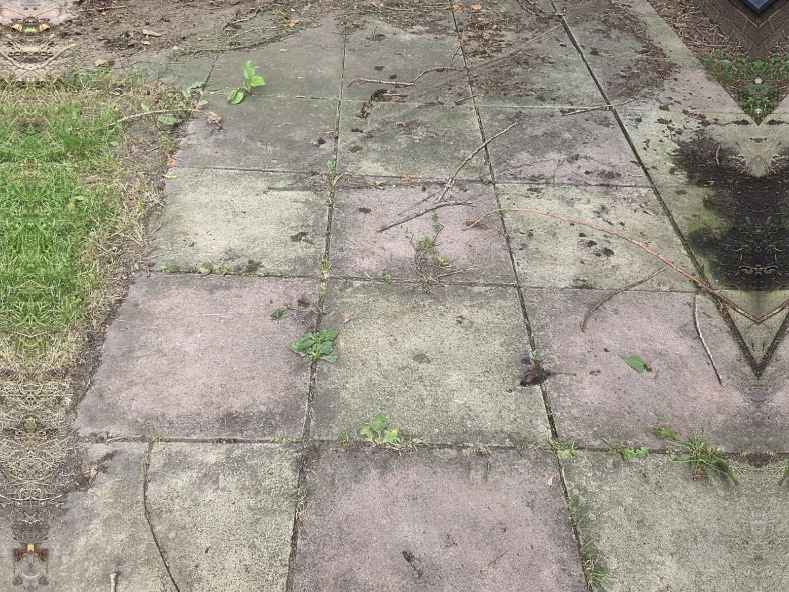 Patio restoration before OCD Services work