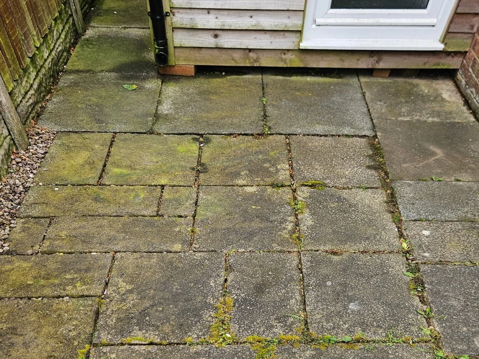 Patio area before OCD Services cleaning